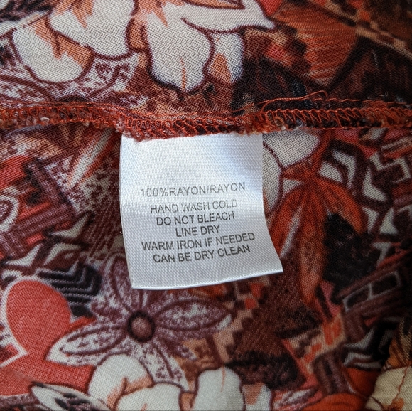 Tropical Sag Harbor rayon floral flutter hem A-line skirt size XL in EUC - Picture 4 of 5